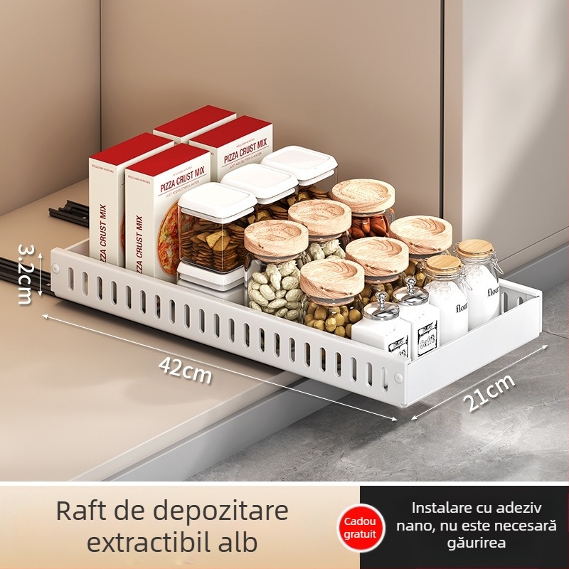 Bucătărie depozitare capac raft reglabil oală Placer oală raft blat dulap farfurie raft de depozitare extractibil