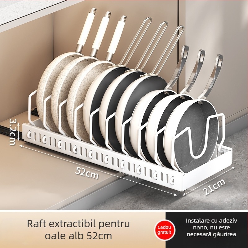 Bucătărie depozitare capac raft reglabil oală Placer oală raft blat dulap farfurie raft de depozitare extractibil
