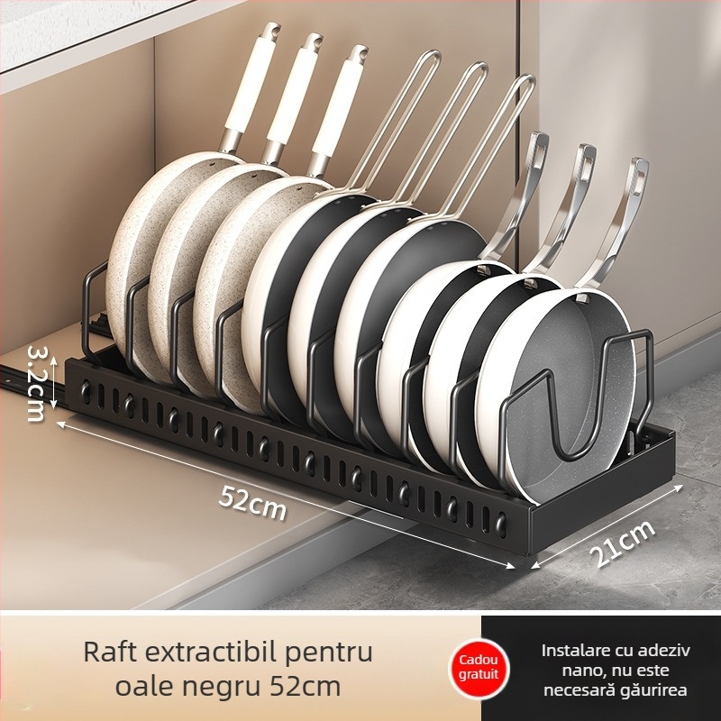 Bucătărie depozitare capac raft reglabil oală Placer oală raft blat dulap farfurie raft de depozitare extractibil