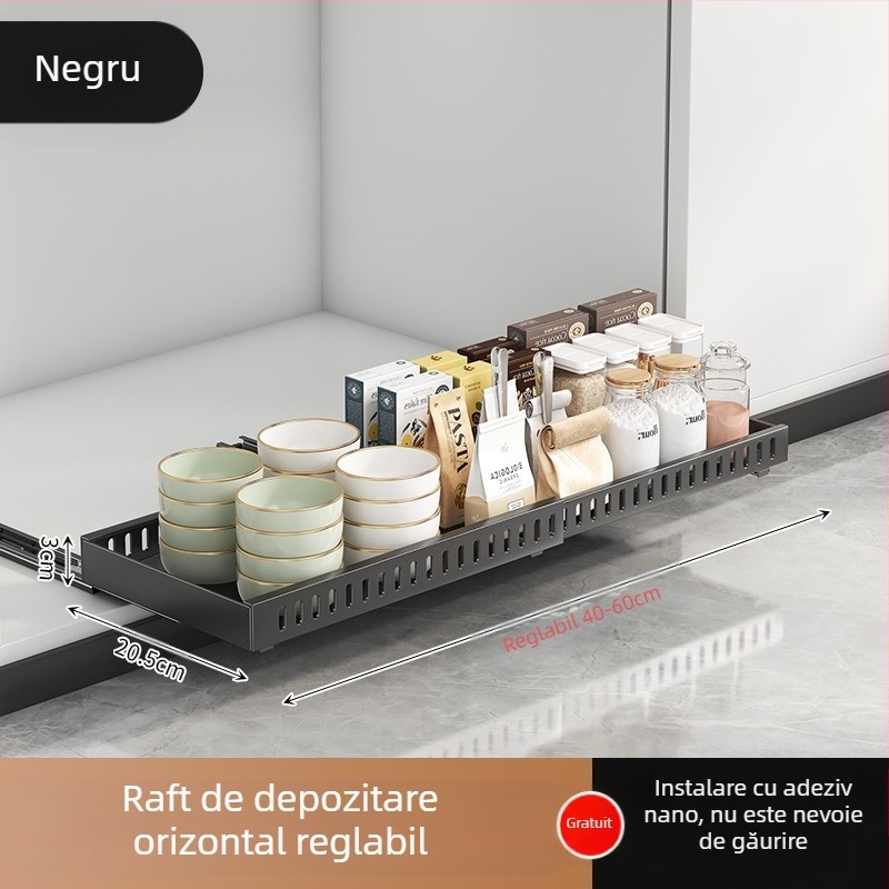 Bucătărie depozitare capac raft reglabil oală Placer oală raft blat dulap farfurie raft de depozitare extractibil