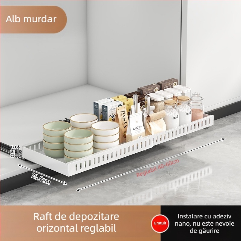 Bucătărie depozitare capac raft reglabil oală Placer oală raft blat dulap farfurie raft de depozitare extractibil