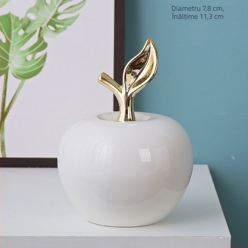 Decor creativ în stil european cu măr, hol interior, living, bibliotecă, dulap TV, birou, ceramică, artizanat, decorațiuni en-gros