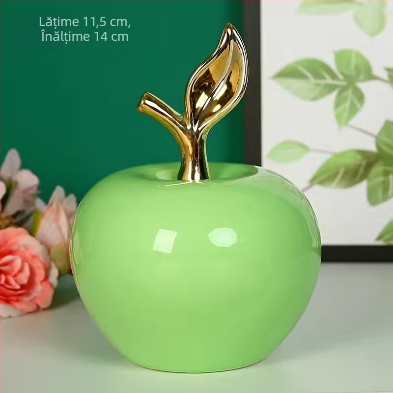 Decor creativ în stil european cu măr, hol interior, living, bibliotecă, dulap TV, birou, ceramică, artizanat, decorațiuni en-gros