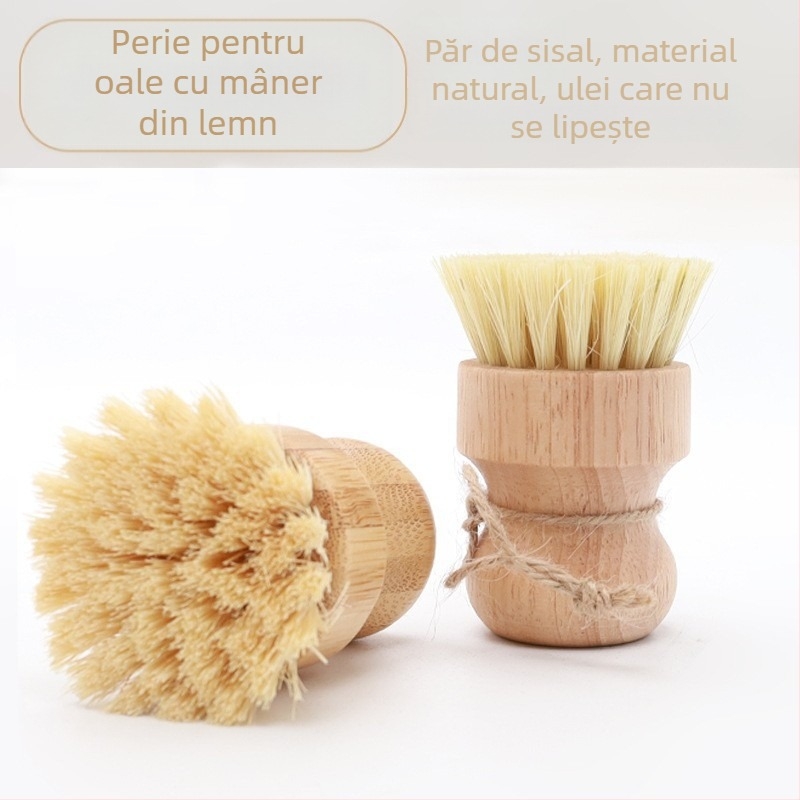 Perie din lemn, perie de curățare multifuncțională pentru bucătărie, perie de ulei pentru oală, perie de aragaz, perie de vase pentru bol, ustensile de bucătărie
