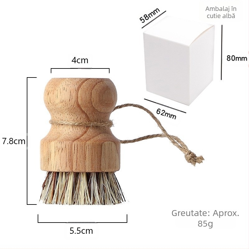 Perie din lemn, perie de curățare multifuncțională pentru bucătărie, perie de ulei pentru oală, perie de aragaz, perie de vase pentru bol, ustensile de bucătărie