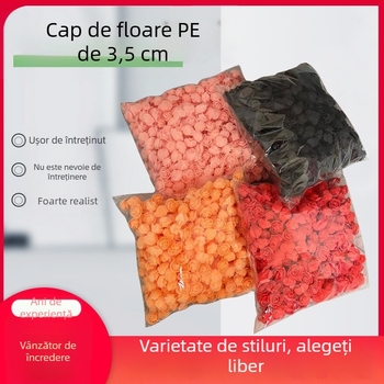 Simulare trandafir cap de floare 3,5 cap de floare falsă PE spumă cap de floare trandafir floare simulare trandafir urs floare eternă