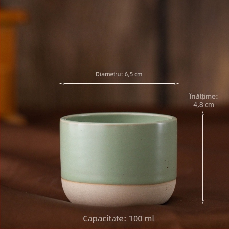 Ceașcă de espresso din gresie din Orientul Mijlociu, ceașcă de kung fu din ceramică colorată, ceașcă de ceai maestru cu detectare FCM, poate fi trimisă în numele