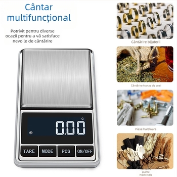 Cântar mini grame, cântar alimentar pentru medicină pe bază de plante chinezești, cântar de bucătărie de precizie, cântar electronic de 0,1 grame, cântar pentru bijuterii de 0,01g