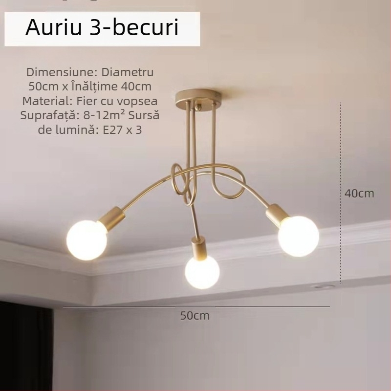 Lampă de tavan nouă, scandinavă modernă, simplă, creativă, caldă, pentru internet, celebră, populară, pentru dormitor matrimonial, bar, culoar, sufragerie, sufragerie