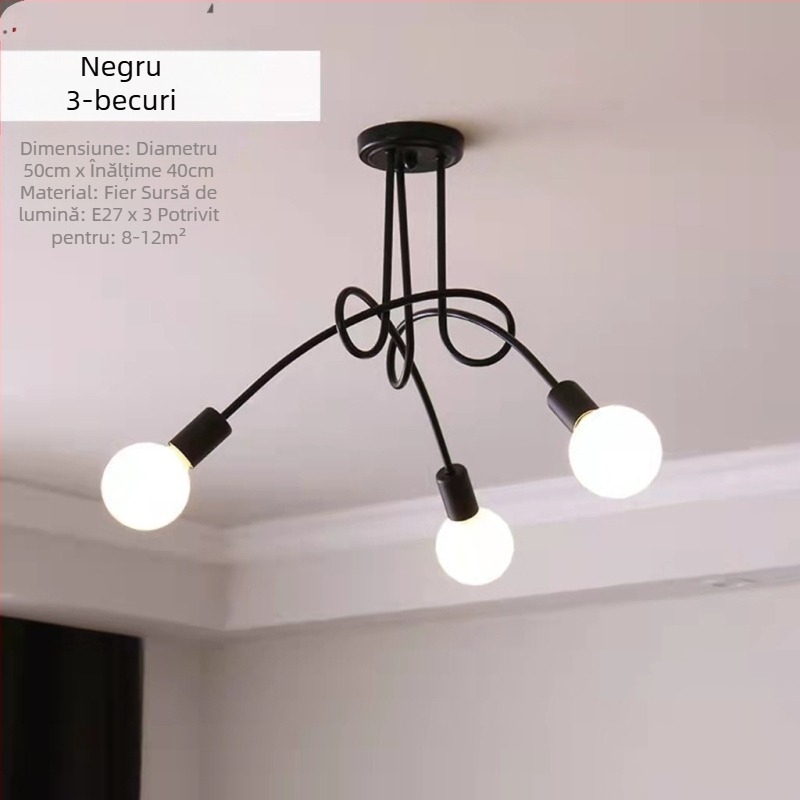 Lampă de tavan nouă, scandinavă modernă, simplă, creativă, caldă, pentru internet, celebră, populară, pentru dormitor matrimonial, bar, culoar, sufragerie, sufragerie