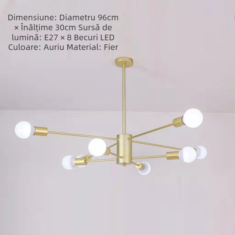 Lampă de tavan nouă, scandinavă modernă, simplă, creativă, caldă, pentru internet, celebră, populară, pentru dormitor matrimonial, bar, culoar, sufragerie, sufragerie