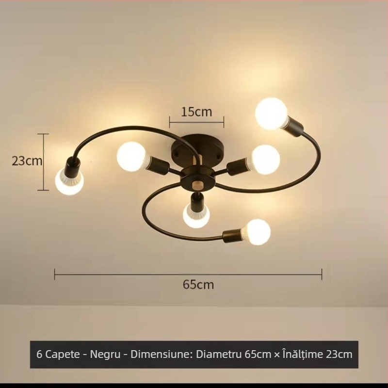 Lampă de tavan nouă, scandinavă modernă, simplă, creativă, caldă, pentru internet, celebră, populară, pentru dormitor matrimonial, bar, culoar, sufragerie, sufragerie