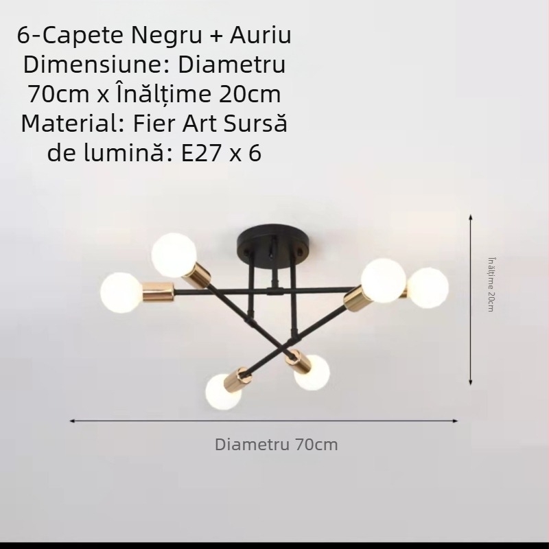 Lampă de tavan nouă, scandinavă modernă, simplă, creativă, caldă, pentru internet, celebră, populară, pentru dormitor matrimonial, bar, culoar, sufragerie, sufragerie