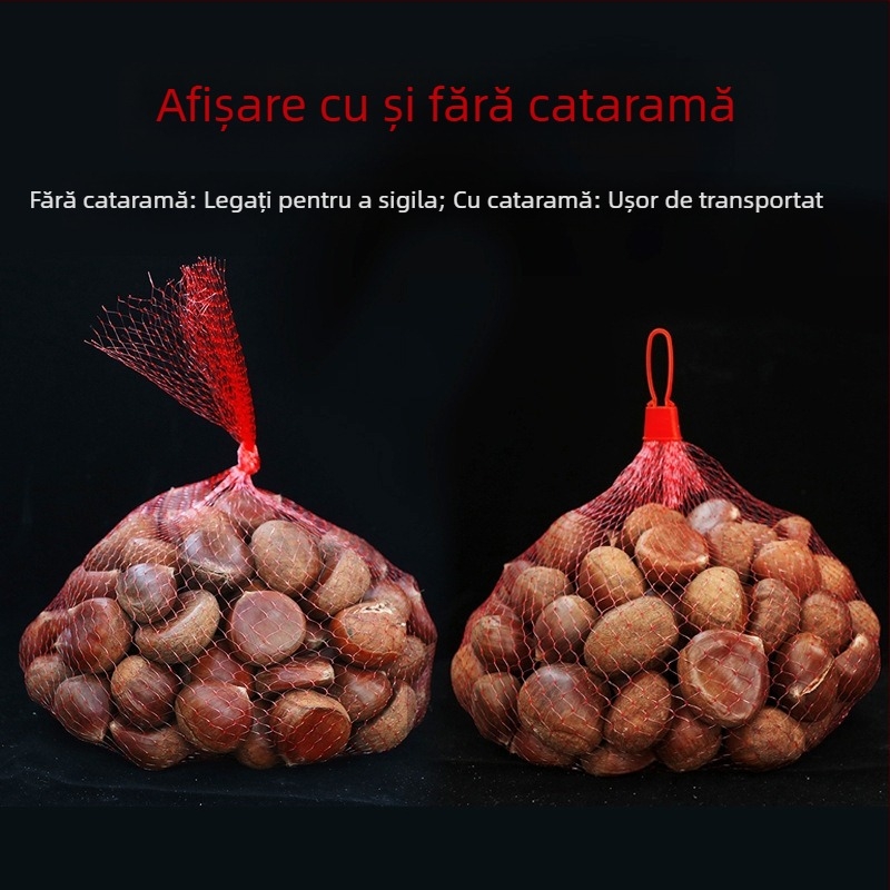 Plasă de plastic, pungă de plasă pentru fructe, en-gros, pungă de plasă pentru castane, pungă de supermarket, ambalaj de nuci, pungă portabilă din nailon și mătase țesută