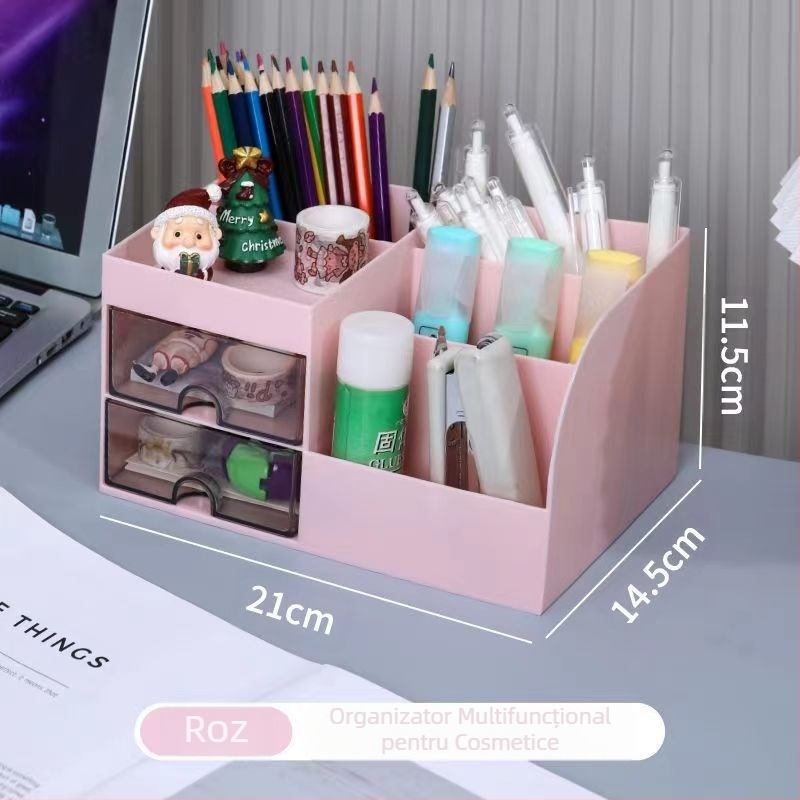 Sertar tip birou papetărie cutie de depozitare cosmetică Split organizator cutie mare capacitate multifuncțională student stilou Conner simplu
