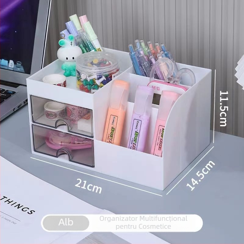 Sertar tip birou papetărie cutie de depozitare cosmetică Split organizator cutie mare capacitate multifuncțională student stilou Conner simplu
