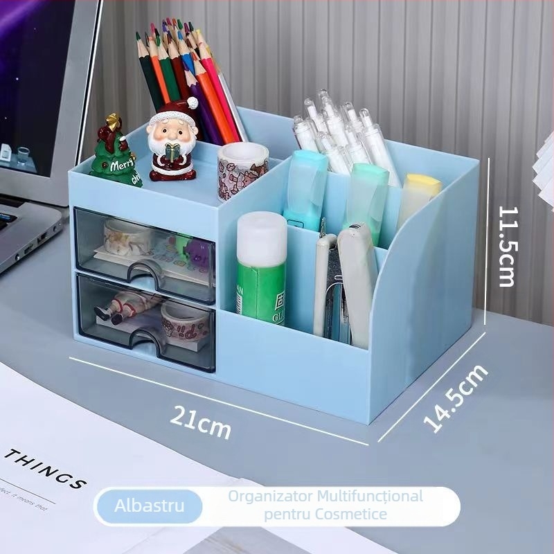 Sertar tip birou papetărie cutie de depozitare cosmetică Split organizator cutie mare capacitate multifuncțională student stilou Conner simplu