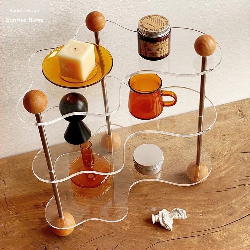 Vânzare directă acrilic cupă de apă parfum cosmetice rack depozitare desktop finisare aromaterapie lumânare tavă rack afișare