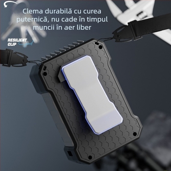 Ventilator de talie suspendat pentru șantier de construcții în aer liber, cu încărcare USB, livrare expresă, super vânt, agățat, cu încărcare la gât, ventilator de comoară