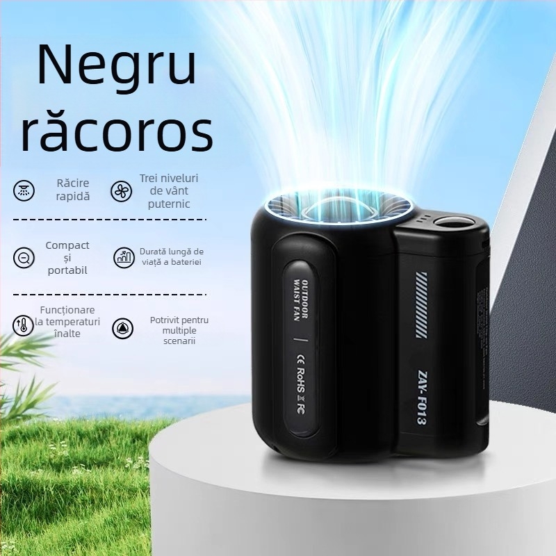 Ventilator de talie suspendat pentru șantier de construcții în aer liber, cu încărcare USB, livrare expresă, super vânt, agățat, cu încărcare la gât, ventilator de comoară