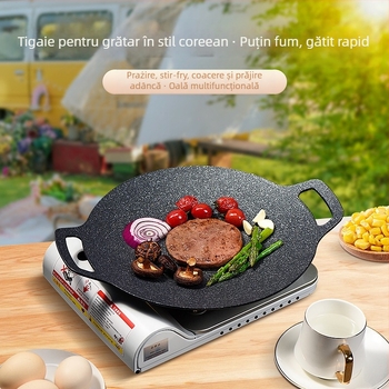 Tigaie de grătar pentru camping pentru aragaz cu inducție de acasă, tigaie de grătar în stil coreean, aragaz cu casetă pentru exterior, tigaie specială pentru grătar, tigaie de grătar portabilă