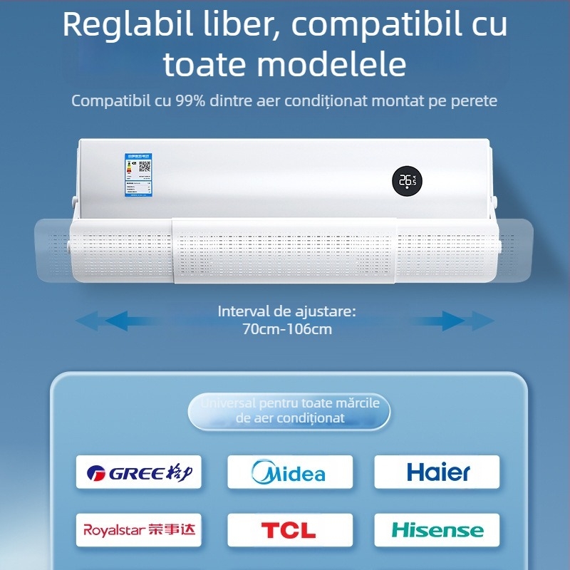 Deflector de vânt retractabil pentru aer condiționat, paravan anti-vânt direct, deflector de vânt pentru aer condiționat, deflector de vânt pentru purificare, en-gros