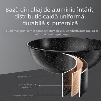 Maifanite Tigaie antiaderentă Wok de uz casnic, tigaie Wok Wok, tigaie de fier, aragaz cu inducție, potrivită pentru tigaie specială pentru aragaz pe gaz
