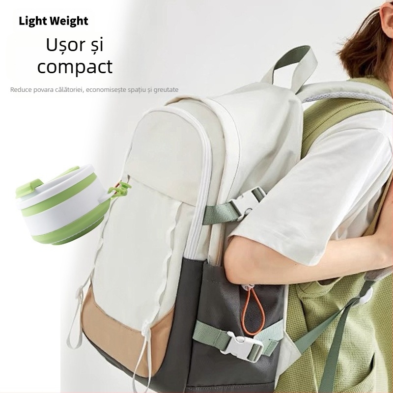 Cana de apă pliabilă din silicon portabil, cană de camping în aer liber, cană de suc, cană de cafea de birou, cană telescopică, cană de apă de gură