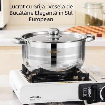 Set de oale combinate din oțel inoxidabil, vânzare fierbinte, pentru supă, set de oale combinate, cu fund compozit îngroșat, set de articole de bucătărie, set de opt piese