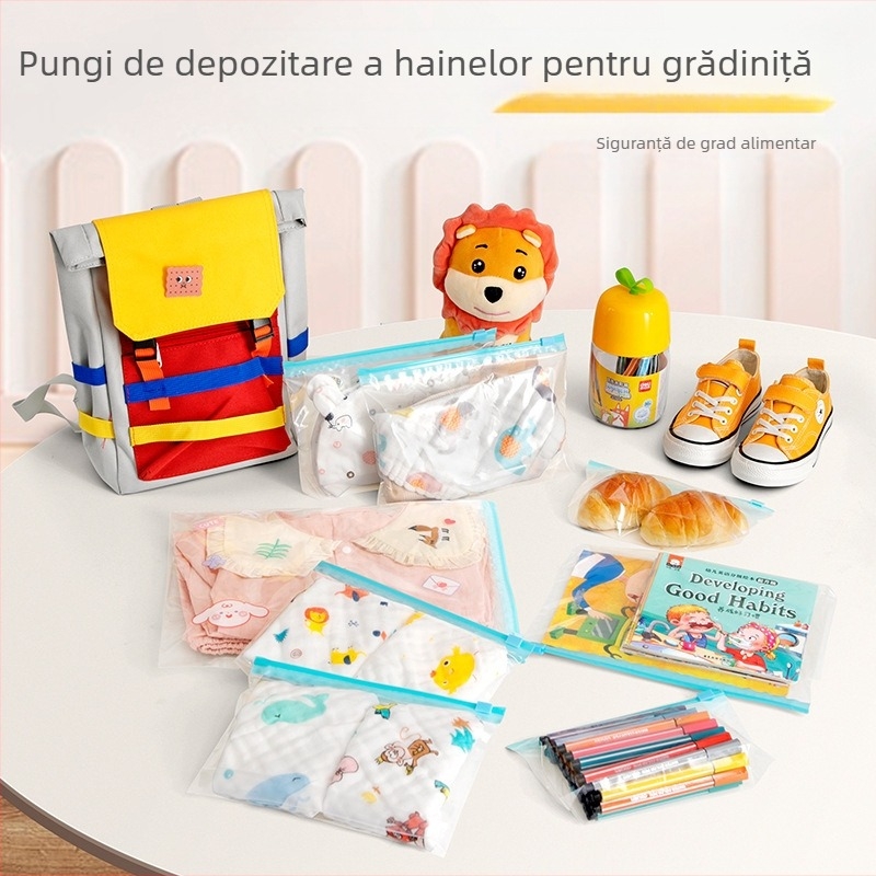 Geantă de depozitare a hainelor pentru copii, haine de grădiniță, depozitare a alimentelor, geantă de ambalare rezistentă la praf, geantă de călătorie