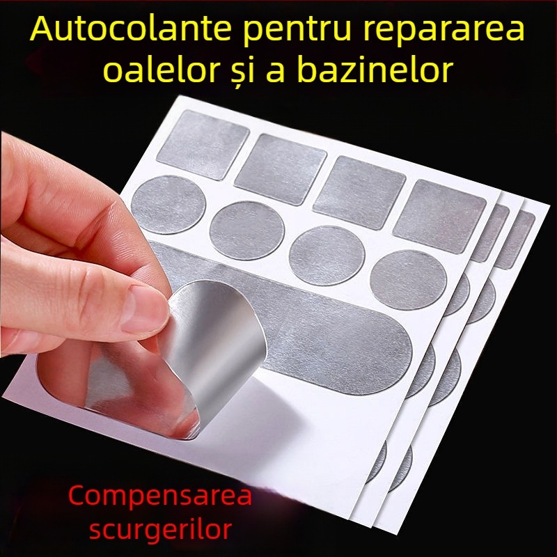 Bandă adezivă pentru ghiveci, folie de aluminiu îngroșată, fund de oală, rezistent la temperaturi ridicate, repararea scurgerilor de bazin din oțel inoxidabil, hârtie de tablă, piele de aluminiu, autoadezivă, gheață