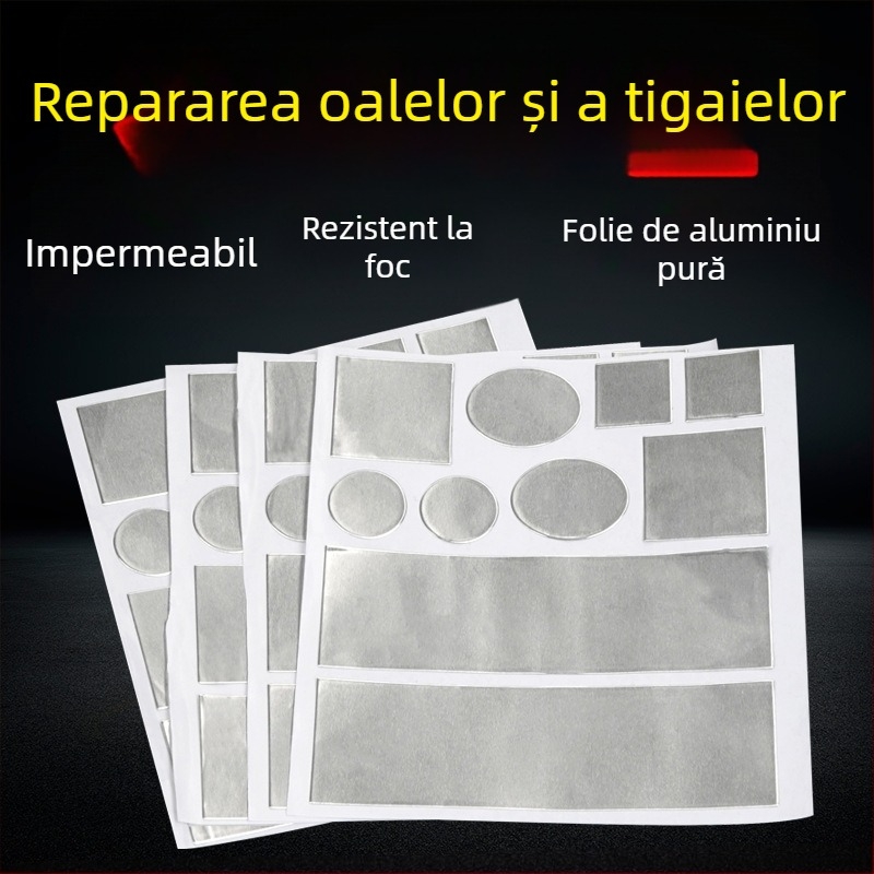 Bandă adezivă pentru ghiveci, folie de aluminiu îngroșată, fund de oală, rezistent la temperaturi ridicate, repararea scurgerilor de bazin din oțel inoxidabil, hârtie de tablă, piele de aluminiu, autoadezivă, gheață