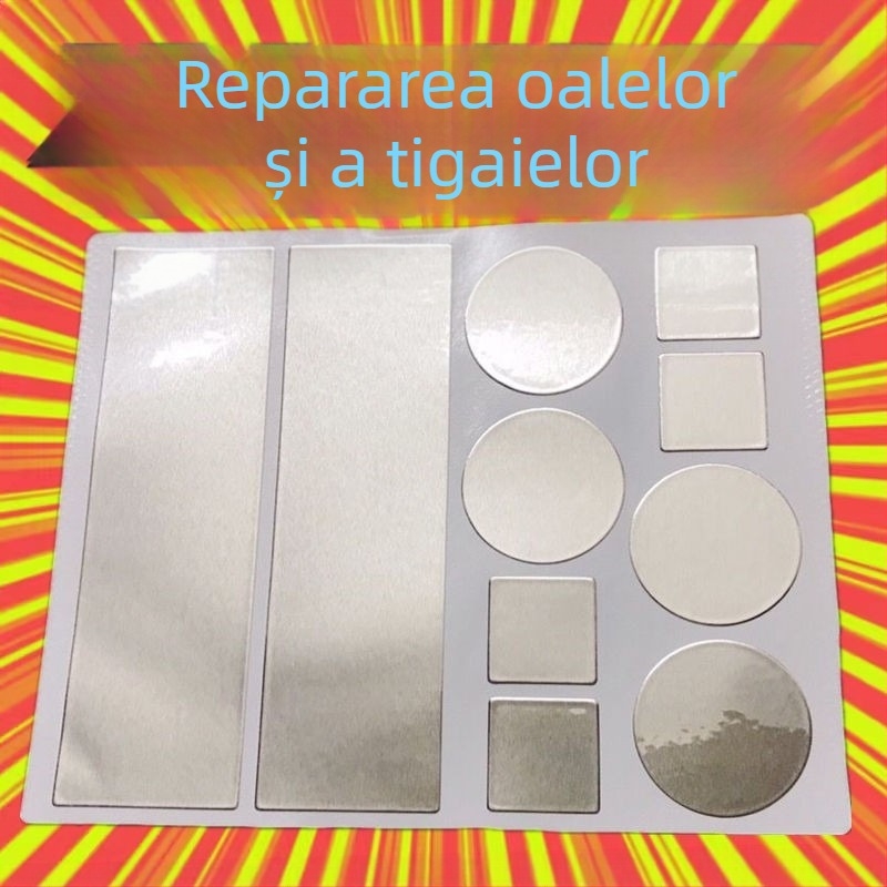 Bandă adezivă pentru ghiveci, folie de aluminiu îngroșată, fund de oală, rezistent la temperaturi ridicate, repararea scurgerilor de bazin din oțel inoxidabil, hârtie de tablă, piele de aluminiu, autoadezivă, gheață