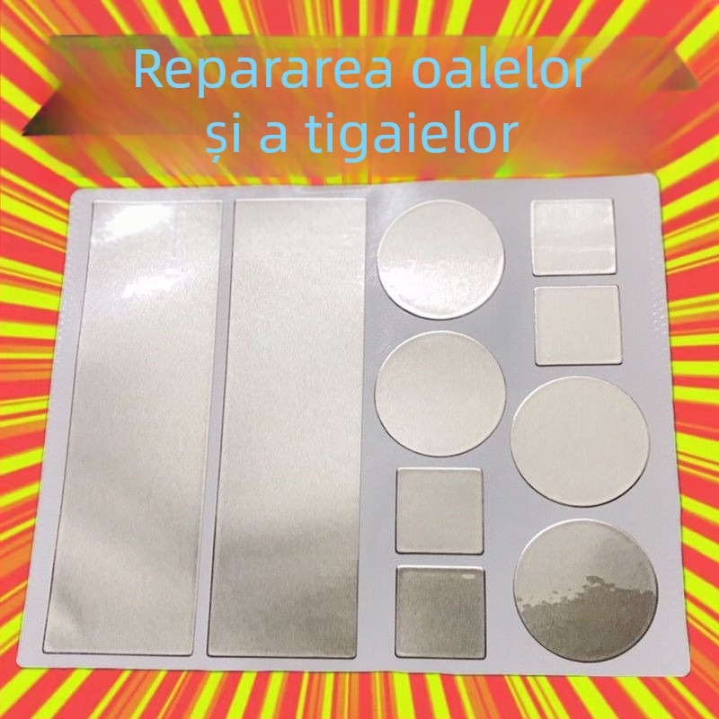 Bandă adezivă pentru ghiveci, folie de aluminiu îngroșată, fund de oală, rezistent la temperaturi ridicate, repararea scurgerilor de bazin din oțel inoxidabil, hârtie de tablă, piele de aluminiu, autoadezivă, gheață