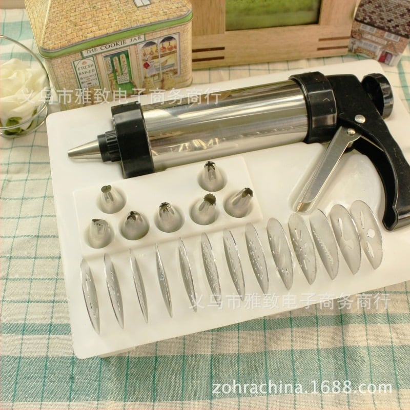 Pistol pentru biscuiți și fursecuri, instrument de copt pentru tort, pistol de patiserie DIY, duză pentru tort, mucegai pentru cremă de aluat foietaj, mucegai