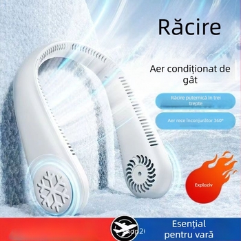 Ventilator de gât T30 cu fulg de zăpadă, refrigerare, fără lamă, portabil, mini, silențios, zilnic, pentru exterior
