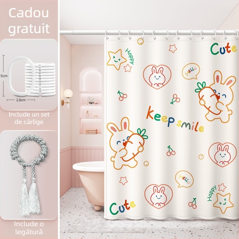 Perdea de duș pentru baie, impermeabilă și rezistentă la mucegai, pânză pentru baie, despărțitoare de toaletă, perdea de apă, perdea de baie de înaltă calitate