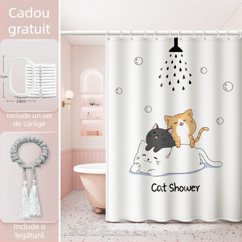 Perdea de duș pentru baie, impermeabilă și rezistentă la mucegai, pânză pentru baie, despărțitoare de toaletă, perdea de apă, perdea de baie de înaltă calitate