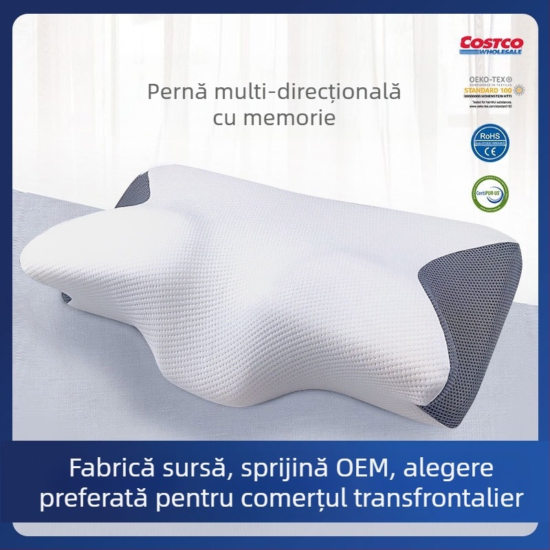 Pernă cu fluture Amazon, pernă cu memorie, cu revenire lentă, presiune zero, pernă pentru gâtul adulților, pernă de hotel, pernă cervicală
