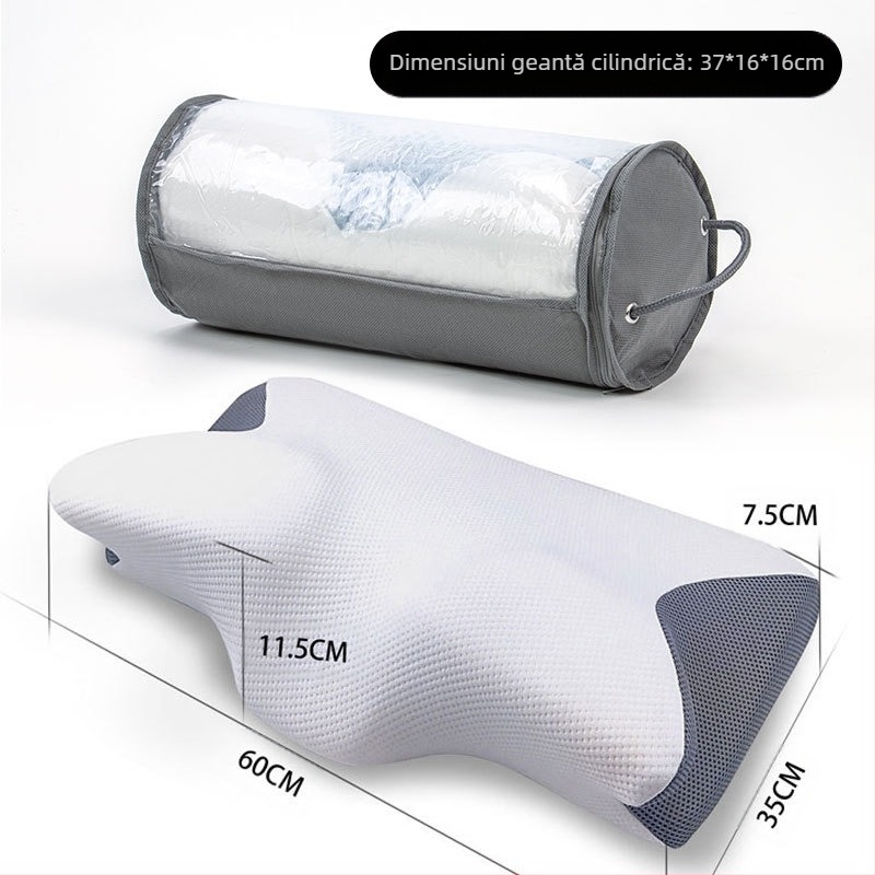 Pernă cu fluture Amazon, pernă cu memorie, cu revenire lentă, presiune zero, pernă pentru gâtul adulților, pernă de hotel, pernă cervicală