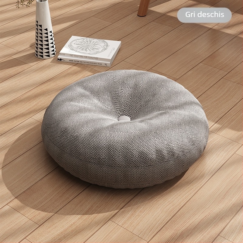 Pernă Futon din in, pernă rotundă îngroșată, material textil, balcon, stil japonez, pernă Tatami, pernă de podea Bay Window Yoga