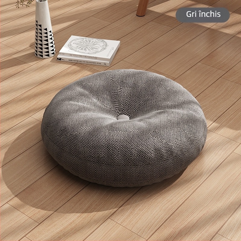 Pernă Futon din in, pernă rotundă îngroșată, material textil, balcon, stil japonez, pernă Tatami, pernă de podea Bay Window Yoga