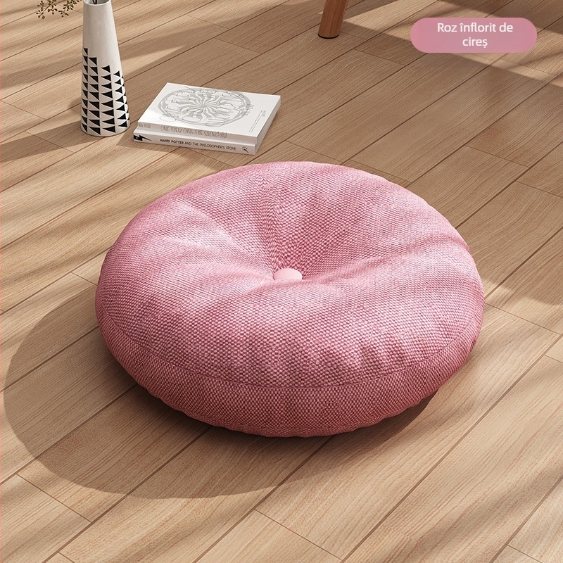 Pernă Futon din in, pernă rotundă îngroșată, material textil, balcon, stil japonez, pernă Tatami, pernă de podea Bay Window Yoga