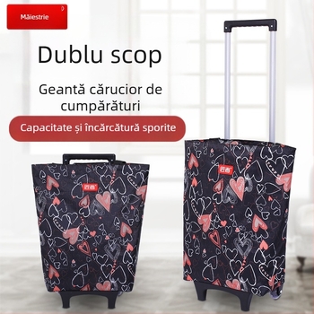 Cărucior cu roți, geantă de cumpărături pentru supermarket, cărucior de cumpărături, geantă din pânză, cărucior portabil de mare capacitate, cărucior transfrontalier