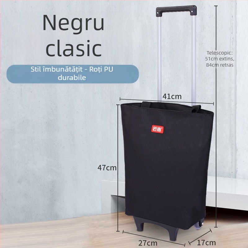 Cărucior cu roți, geantă de cumpărături pentru supermarket, cărucior de cumpărături, geantă din pânză, cărucior portabil de mare capacitate, cărucior transfrontalier