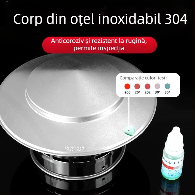 Capac de evacuare pentru acoperiș, capac de ploaie din oțel inoxidabil, rezistent la păsări, șoareci, orificiu de evacuare din PVC, respirabil, capac de umbrelă pentru coș de fum