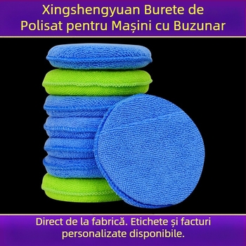 Prosop din microfibră pentru construcția buretelui pentru tort, buzunar, bloc de burete pentru curățarea mașinii, lustruire, burete rotund, șervețel