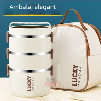 Cutie de prânz din oțel inoxidabil, cu izolație termică, cu capac pentru lucrător de birou, găleată cu izolație termică pentru studenți, cutie de prânz cu orez și stil ins