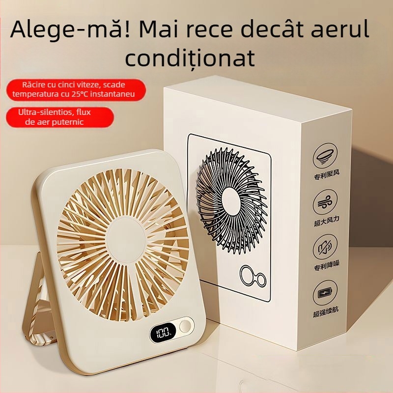 Ventilator de birou silențios pentru birou, ventilator de răcire pentru birou, mic ventilator de birou cu încărcare USB în aer liber, ventilator de birou silențios pentru birou, birou, dormitor, răcire