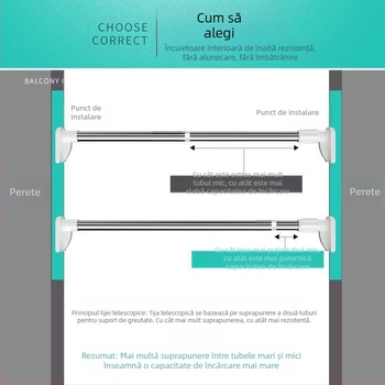 Tijă telescopică pentru agățat haine, tijă de uscare a hainelor, tijă transversală pentru suport de haine, tijă dreaptă contractibilă, tijă telescopică pentru dulap